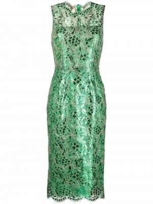 Vestido de noche de encaje Dolce & Gabbana verde