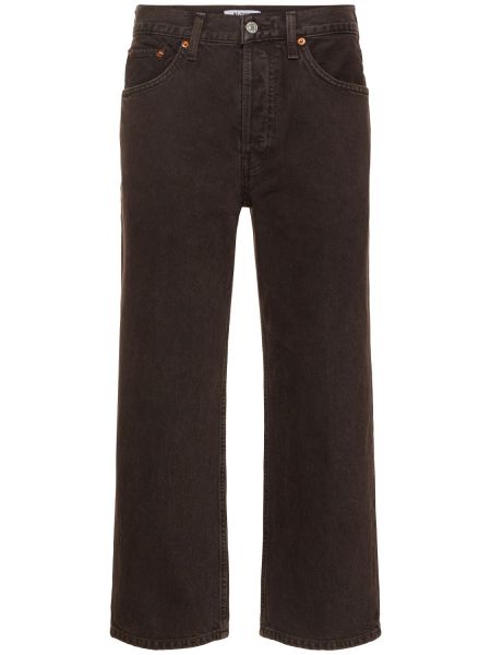 Voľné bavlnené džínsy Re/done hnedá