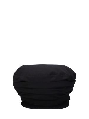 Volnena kapa z draperijo Yohji Yamamoto črna