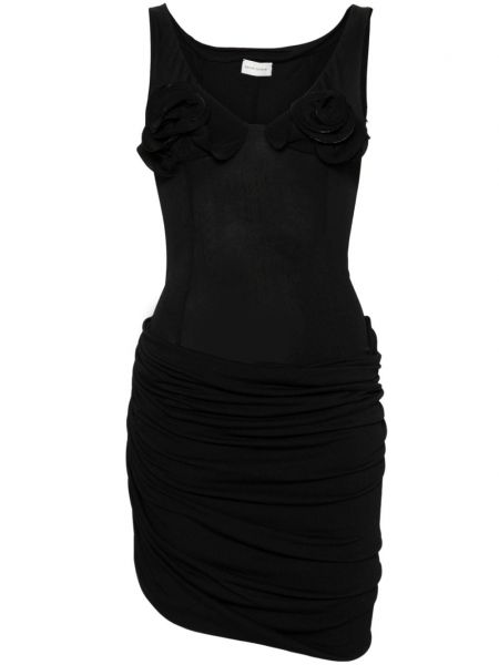 Květinové mini šaty Magda Butrym černé