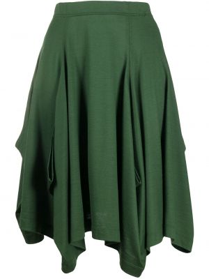 Vlněné midi sukně Issey Miyake Pre-owned - zelená