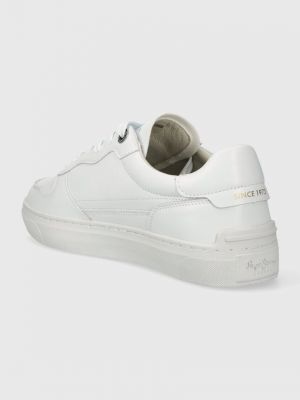 Sneakersy skórzane Pepe Jeans białe
