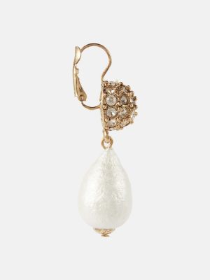 Kristály selyem fülbevaló gyöngyökkel Oscar De La Renta aranyszínű