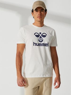 Белая футболка с круглым вырезом Hummel