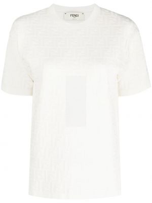 T-shirt avec manches courtes Fendi blanc