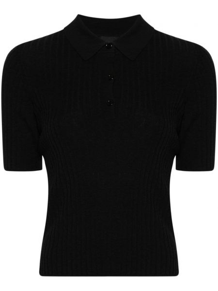 Плетена поло тениска Herskind черно