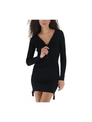 Sukienka mini bawełniana z wiskozy Courreges - сzarny