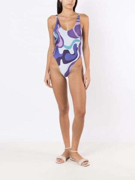 Raštuotas maudymosi kostiumėlis Adriana Degreas violetinė