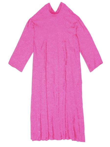 Φλοράλ βραδινό φόρεμα ζακάρ Balenciaga ροζ