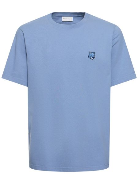Marškinėliai Maison Kitsuné mėlyna