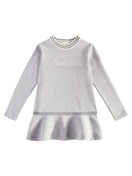 Bomull fleece dress for jenter Moncler Enfant grå