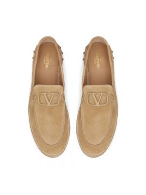 Loafers de ante Valentino Garavani beige
