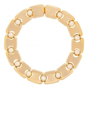 Colier cu perle cu imprimeu geometric Susan Caplan Vintage auriu