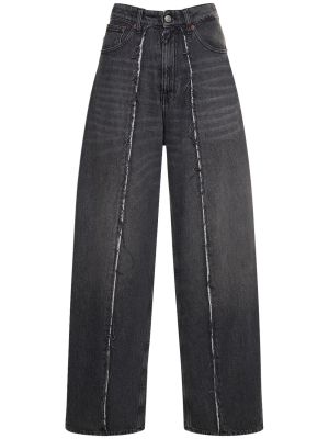 Bavlněné džíny s vysokým pasem relaxed fit Mm6 Maison Margiela černé