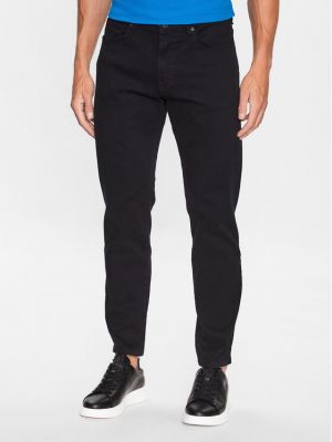 Priliehavé džínsy s rovným strihom Boss čierna