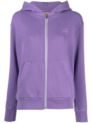 Medvilninis siuvinėtas džemperis su gobtuvu Autry violetinė