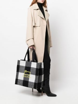 Karierte shopper handtasche mit print Woolrich