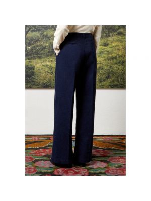 Pantalones de cachemir de algodón con estampado de cachemira Massimo Alba azul