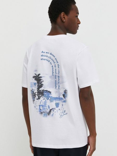 Bavlněné tričko s potiskem Les Deux bílé