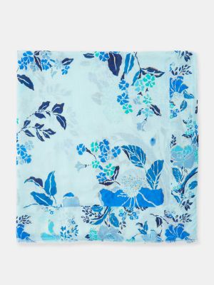Bufanda de flores con estampado Donatzelli azul