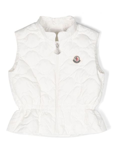 Untuva tikattu liivi tytöille Moncler Enfant valkoinen