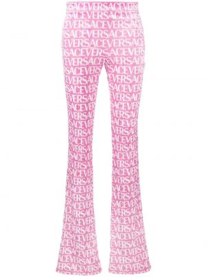 Pantaloni con stampa Versace rosa