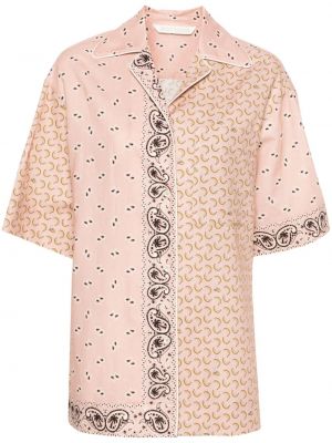 Риза с принт Palm Angels розово