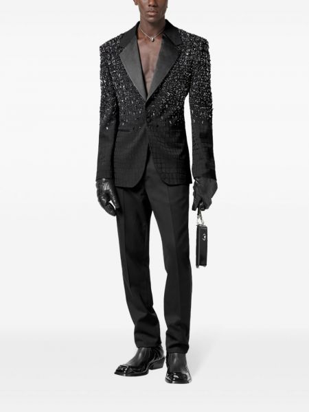 Woll blazer mit kristallen Versace schwarz