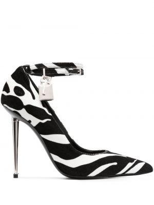 Pantofi cu toc din piele cu imagine cu model zebră Tom Ford