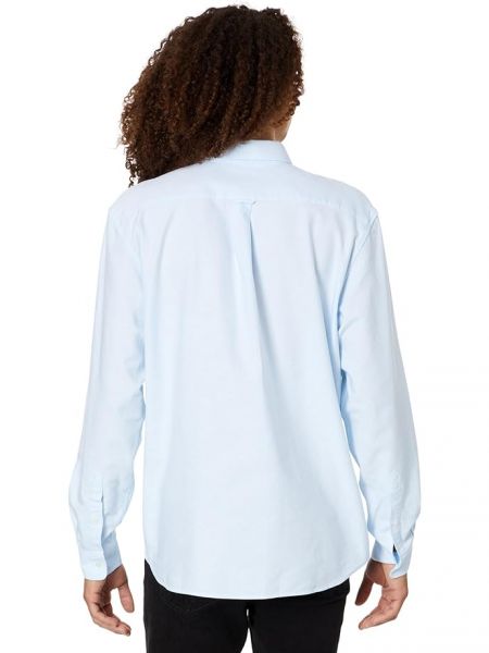 Пуховая длинная рубашка на пуговицах с длинным рукавом Lacoste белая