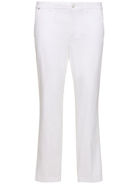 Pantaloni di cotone Boss bianco