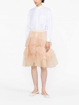 Tylové midi sukně Simone Rocha růžové