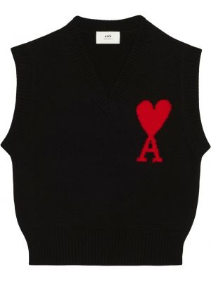 Débardeur en tricot Ami Paris noir