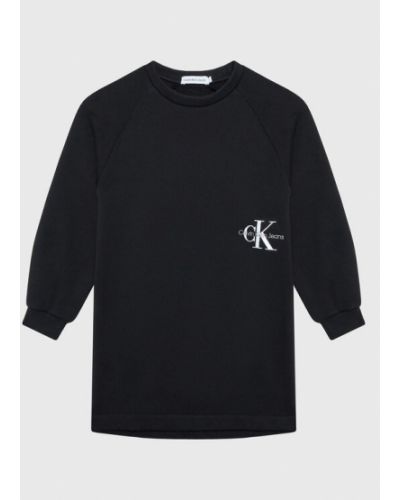 Calvin Klein Jeans Kötött ruha Monogram Off Placed IG0IG01567 Fekete Regular Fit