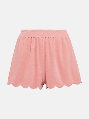 Shorts taille haute en coton Marysia rose