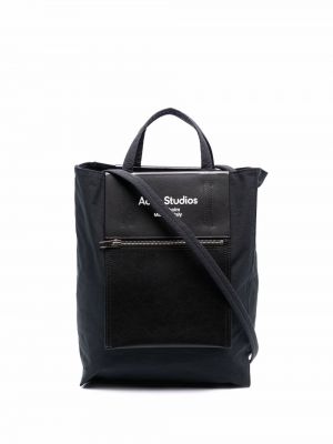 Shopper kabelka s potiskem Acne Studios černá