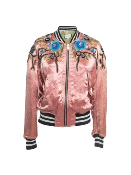 Satynowa kurtka retro Gucci Vintage różowa