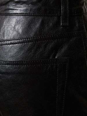 Kožené rovné kalhoty Acne Studios černé