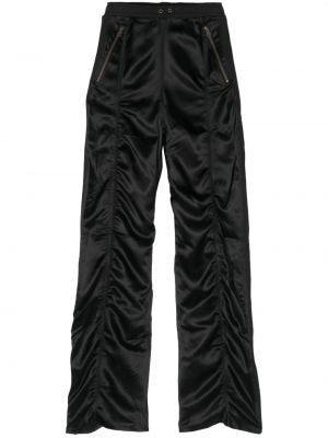 Saténové rovné kalhoty P.l.n. černé