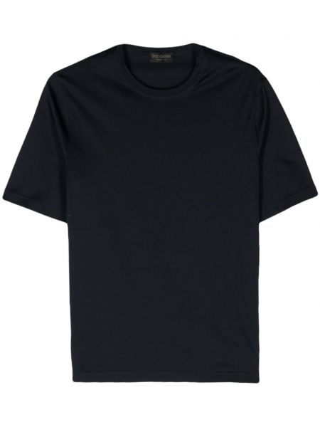 Kokvilnas t-krekls ar apaļu kakla izgriezumu Dell'oglio zils