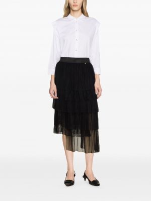 Asymetrické tylové midi sukně Liu Jo černé