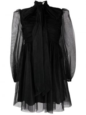 Коктейлна рокля с панделка от тюл Zimmermann черно