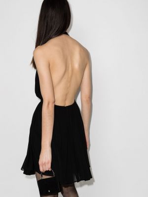 Plisované mini šaty Saint Laurent černé