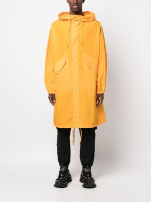 Péřová bunda s kapucí Universal Works oranžová