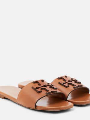 Kožené sandále Tory Burch hnedá