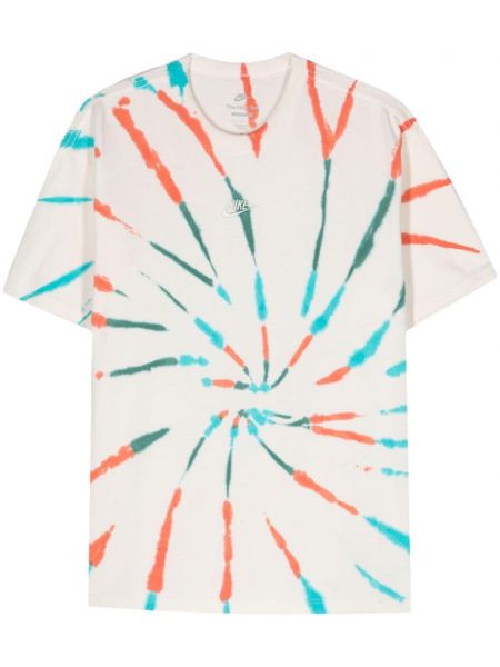 Памучна тениска с tie-dye ефект Nike бяло