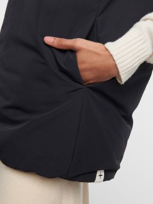 Pérová oversized vesta s kapucňou Jil Sander čierna