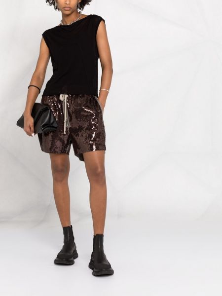 Pantalones cortos deportivos con lentejuelas Rick Owens marrón