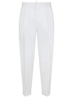 Pantaloni plisate Dsquared2 alb
