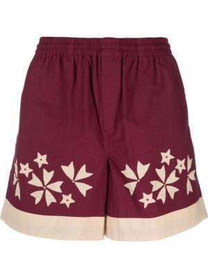 Blommig shorts Bode röd